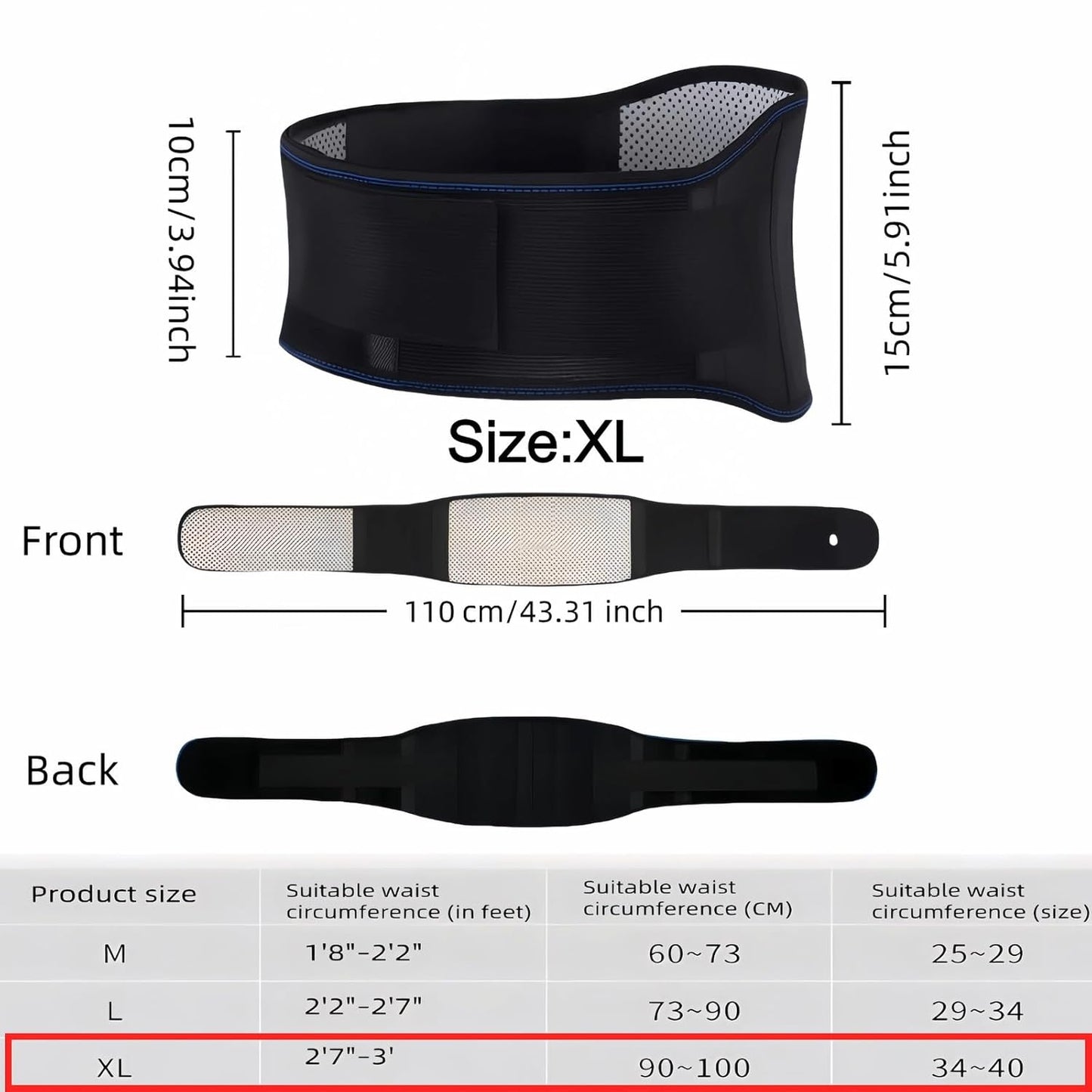 Self heating lumbar support strap suitable for both men and women -