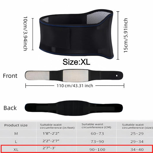 Self heating lumbar support strap suitable for both men and women -