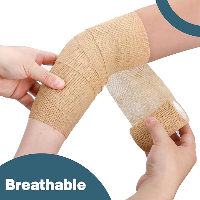 Self Adhesive Bandage Wrap, 3" X 5 Yards Elastic Cohesive Bandage Wrap, Ankle Tape, Tattoo Grip Tape