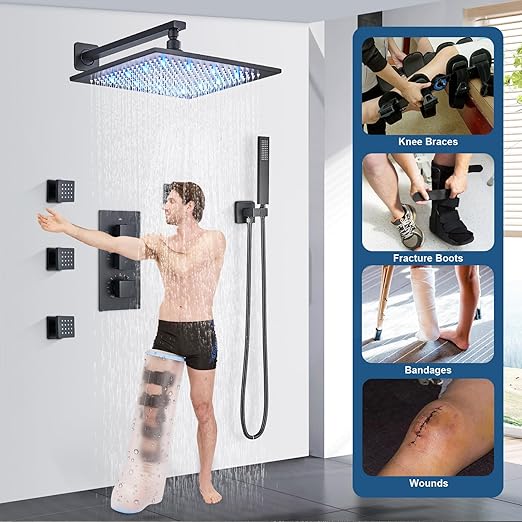 Waterproof Cast Covers for Shower Leg - Extra-Large Cast Protector for Adult with Non-Slip Bottom，Reusable Sleeve, Wound Cover For Bandage, Knee Brace, Foot Boot Shower & Swimming After Surgery