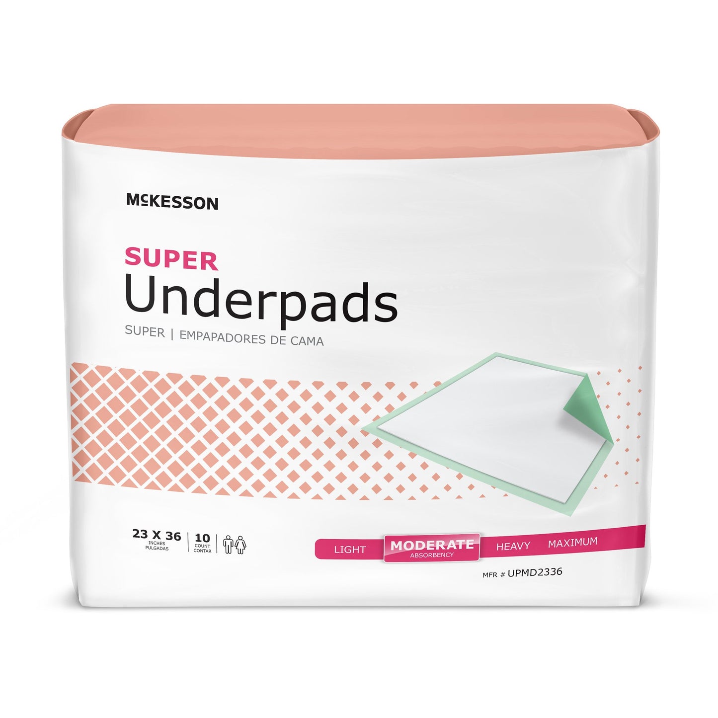 Disposable Underpad McKesson Super 23 X 36 Inch Fluff / Polymer Moderate Absorbency