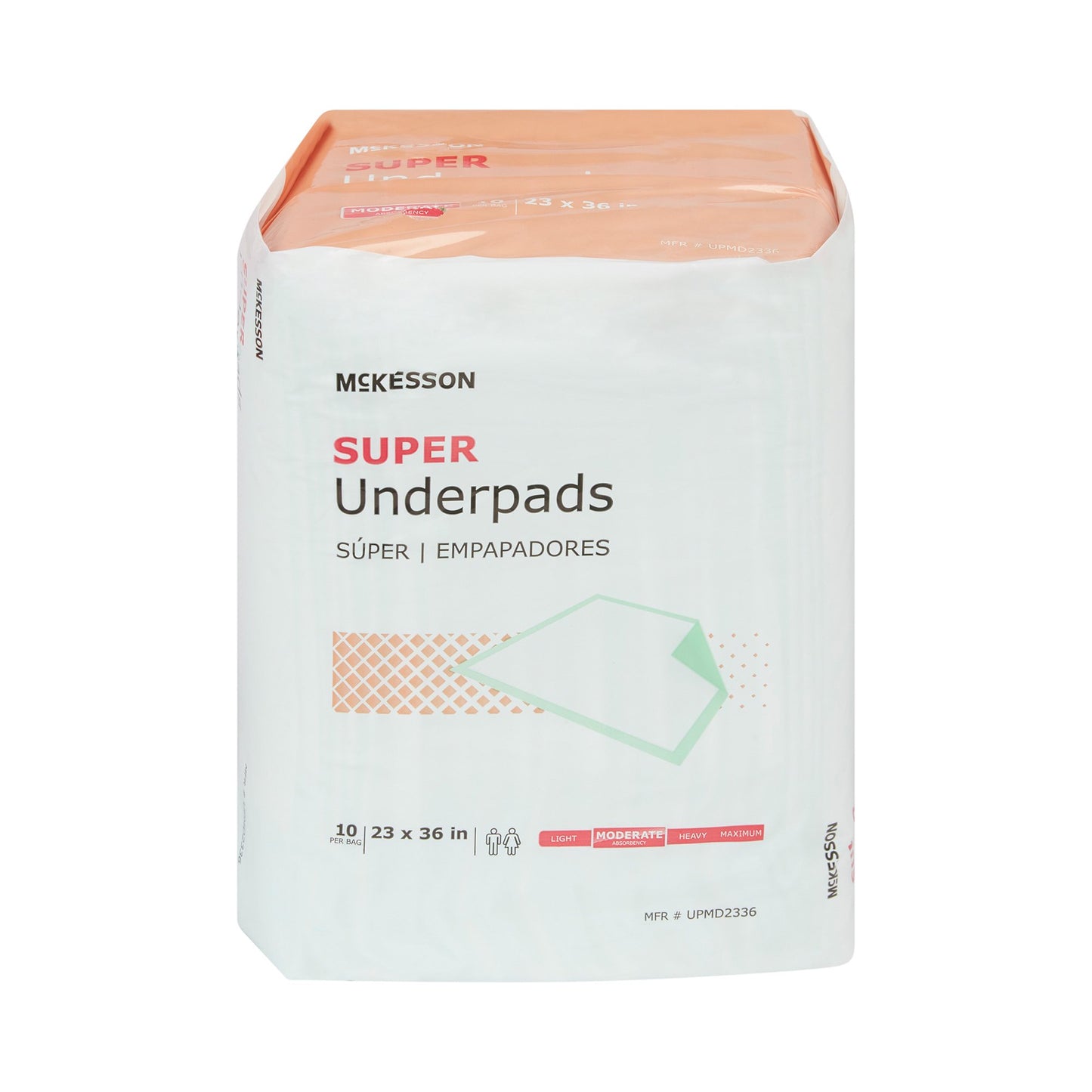 Disposable Underpad McKesson Super 23 X 36 Inch Fluff / Polymer Moderate Absorbency