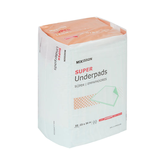 Disposable Underpad McKesson Super 23 X 36 Inch Fluff / Polymer Moderate Absorbency