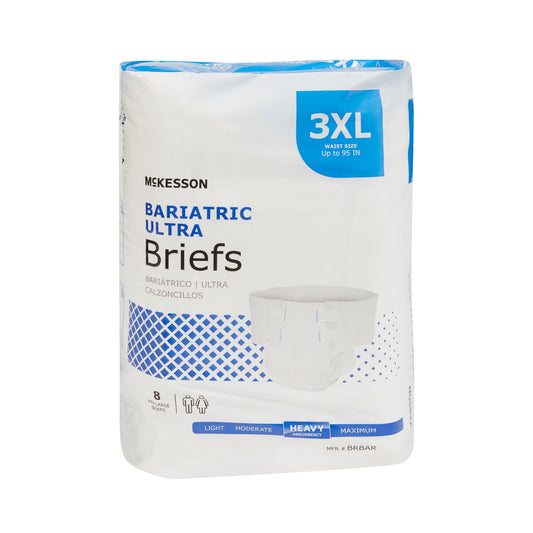 Incontinence Brief McKesson Ultra Bariatric Adult 3X-Large Unisex Disposable Heavy Absorbency