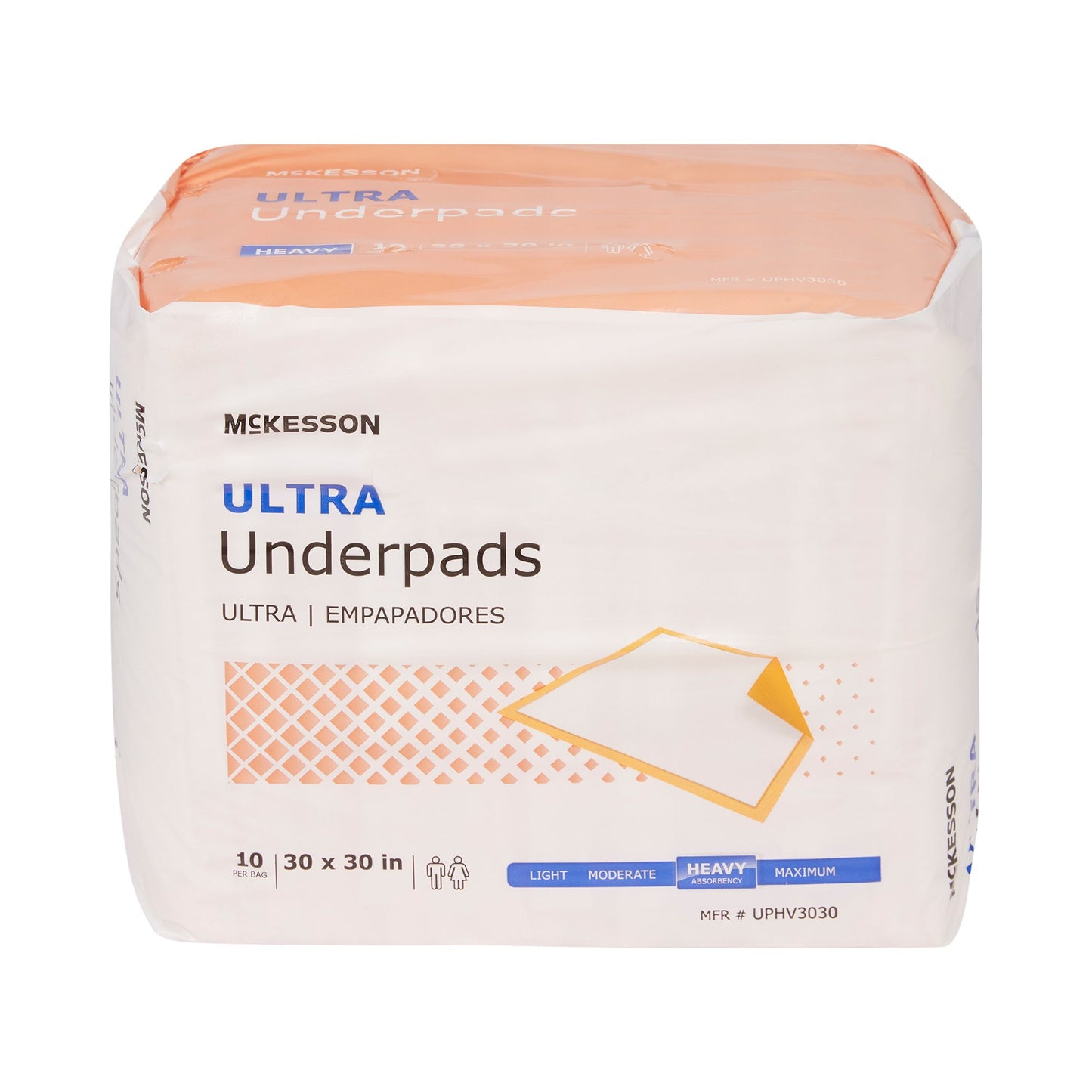 Disposable Underpad McKesson Ultra 30 X 30 Inch Fluff / Polymer Heavy Absorbency