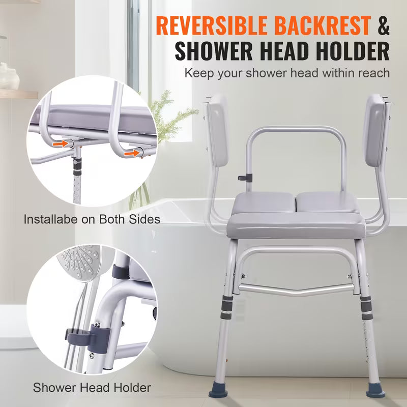 Lightweight Shower Transfer Bench for Elderly and Disabled with Padded Seat for Bathtub 500lbs