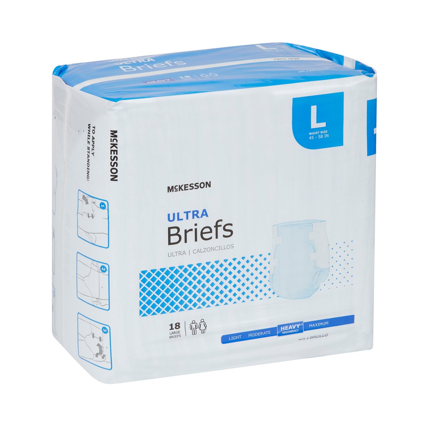 Incontinence Brief McKesson Ultra Adult Large Unisex Disposable Heavy Absorbency
