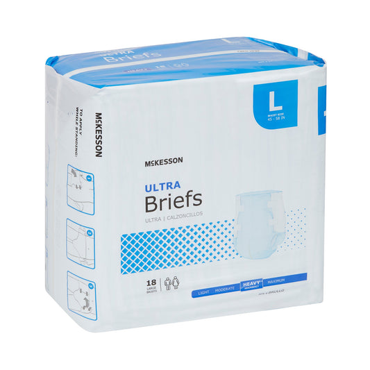 Incontinence Brief McKesson Ultra Adult Large Unisex Disposable Heavy Absorbency