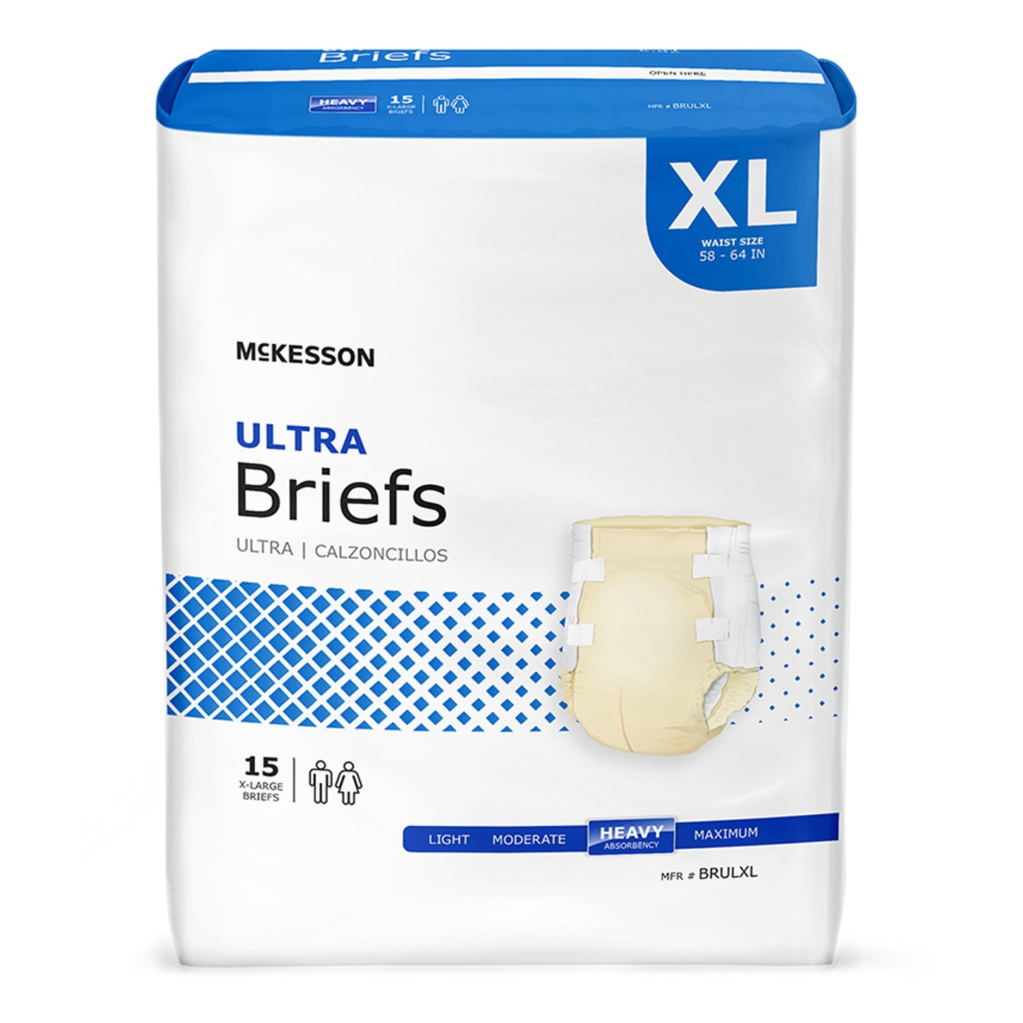 Incontinence Brief McKesson Ultra Adult X-Large Unisex Disposable Heavy Absorbency