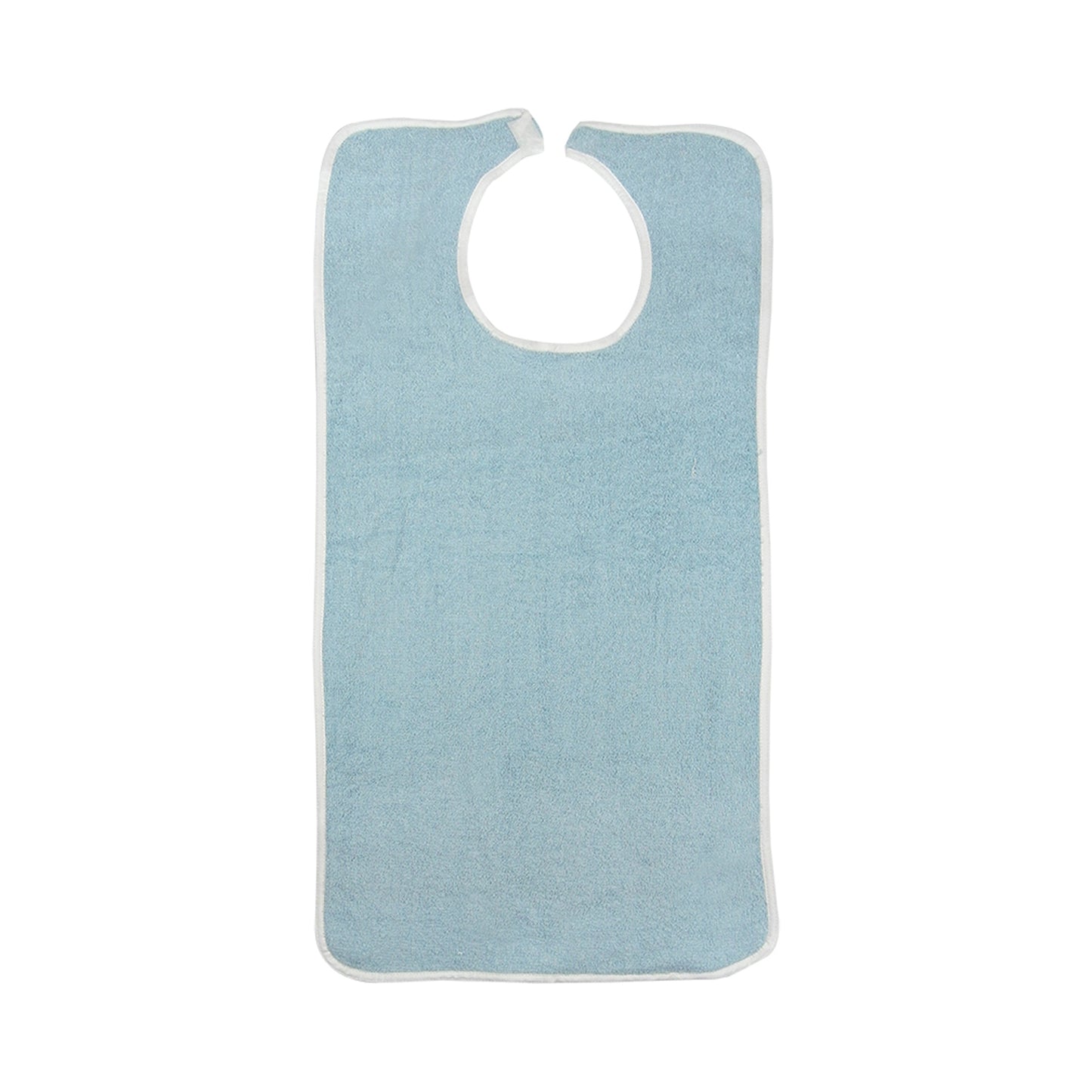 Bib Hook and Loop Closure Reusable Terry Cloth Blue (One Size Fits Most)