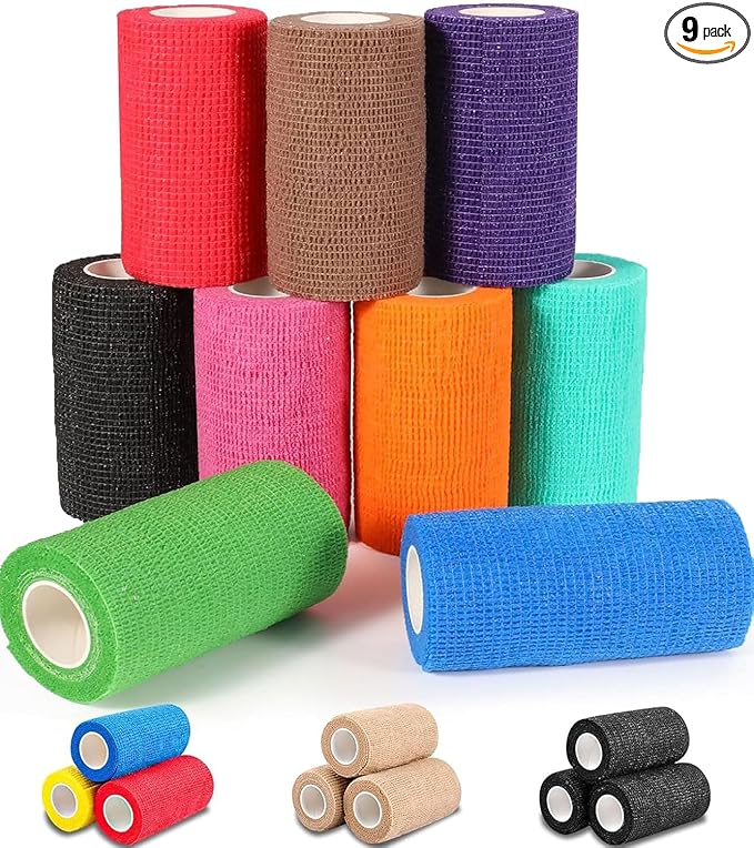 Self Adhesive Bandage Wrap, 4" X 5 Yards Elastic Cohesive Bandage Wrap, Color Athletic Tape, Tattoo Grip Tape Wrap, Vet Wrap, Ankle Tape
