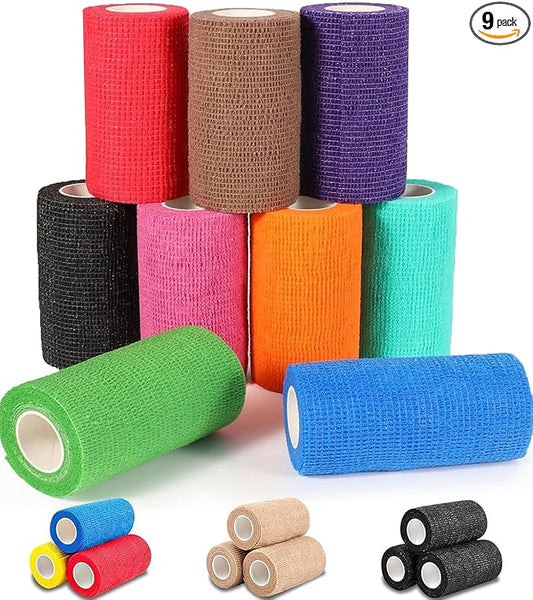 Self Adhesive Bandage Wrap, 4" X 5 Yards Elastic Cohesive Bandage Wrap, Color Athletic Tape, Tattoo Grip Tape Wrap, Vet Wrap, Ankle Tape