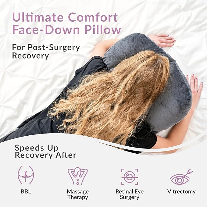 Adjustable Face down pillow for Eye Surgery & BBL Recovery with Gel Pack