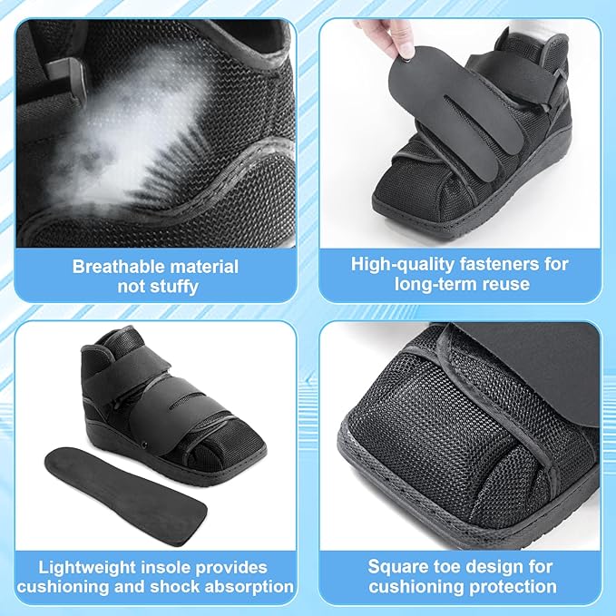 Closed Post Op Shoe Post Op Shoes Fracture Medical Walking Shoes for Men and Women-Post Surgery or Operation Foot Support Broken Foot or Toe Squared S