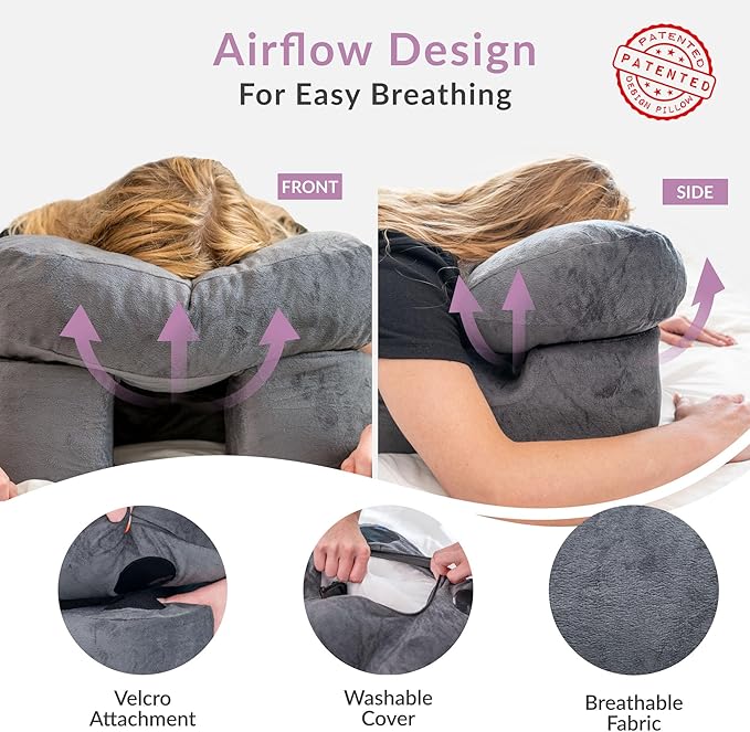 Adjustable Face down pillow for Eye Surgery & BBL Recovery with Gel Pack