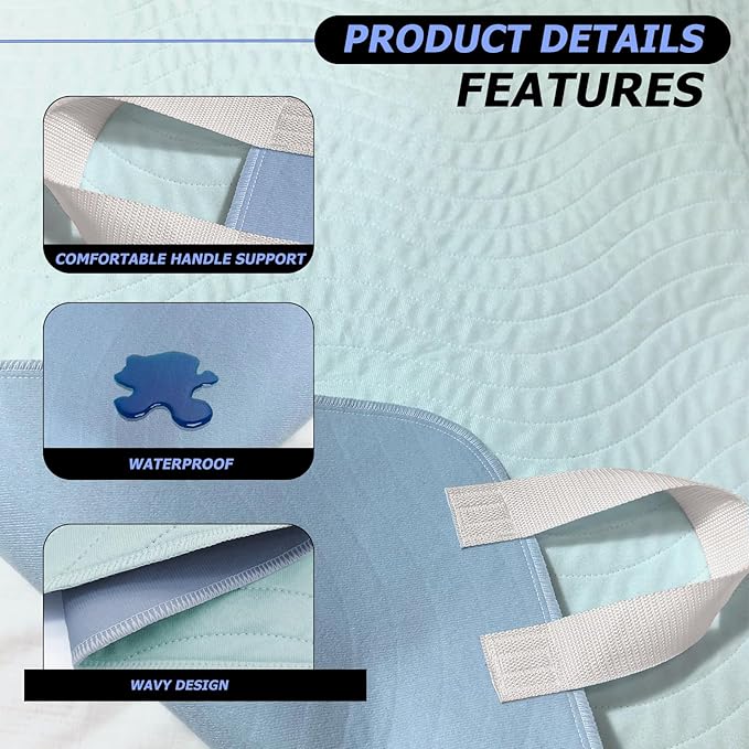 2 Pack Bed Pads for Incontinence Posittioning Bed Pad 34 x 36