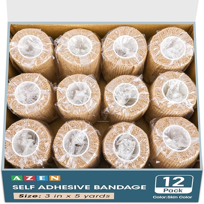 Self Adhesive Bandage Wrap, 3" X 5 Yards Elastic Cohesive Bandage Wrap, Ankle Tape, Tattoo Grip Tape