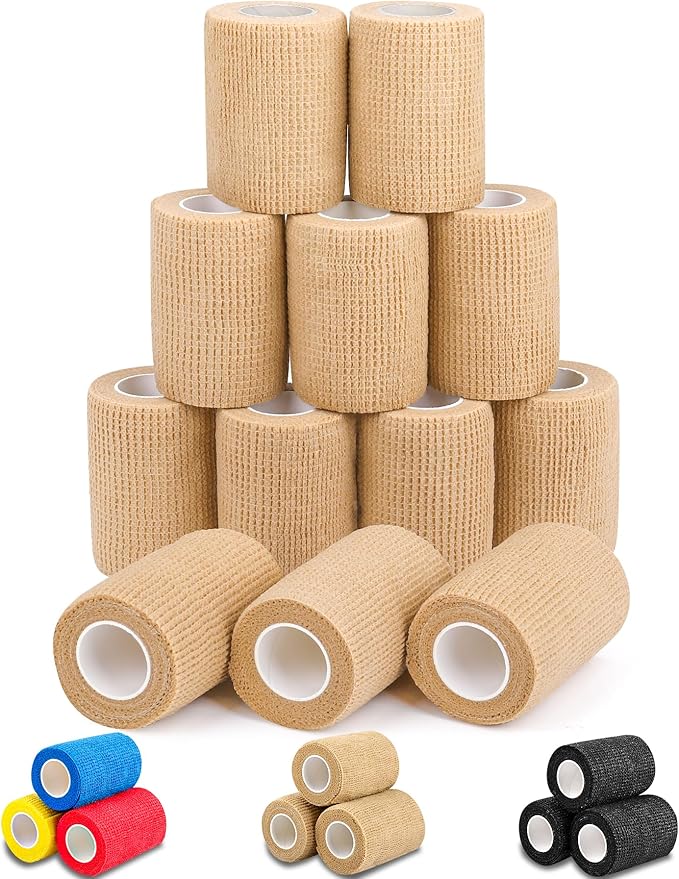 Self Adhesive Bandage Wrap, 3" X 5 Yards Elastic Cohesive Bandage Wrap, Ankle Tape, Tattoo Grip Tape