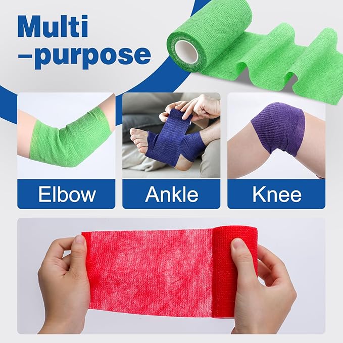 Self Adhesive Bandage Wrap, 4" X 5 Yards Elastic Cohesive Bandage Wrap, Color Athletic Tape, Tattoo Grip Tape Wrap, Vet Wrap, Ankle Tape