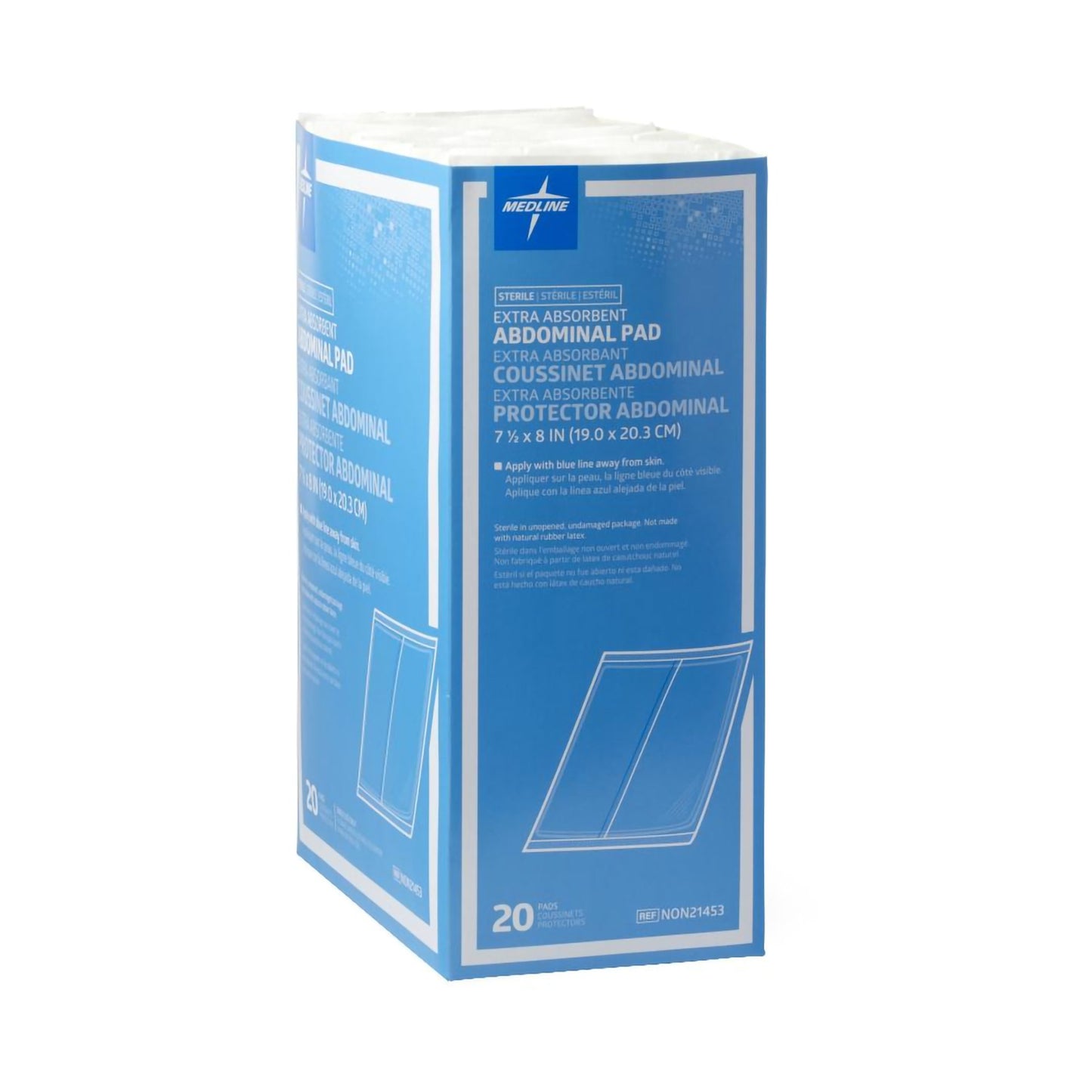 Abdominal Pad Medline 7-1/2 X 8 Inch Sterile 1 per Pack
