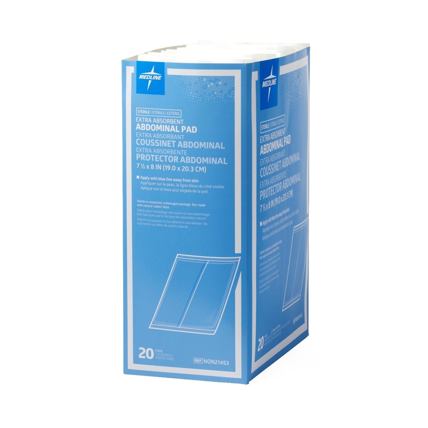 Abdominal Pad Medline 7-1/2 X 8 Inch Sterile 1 per Pack