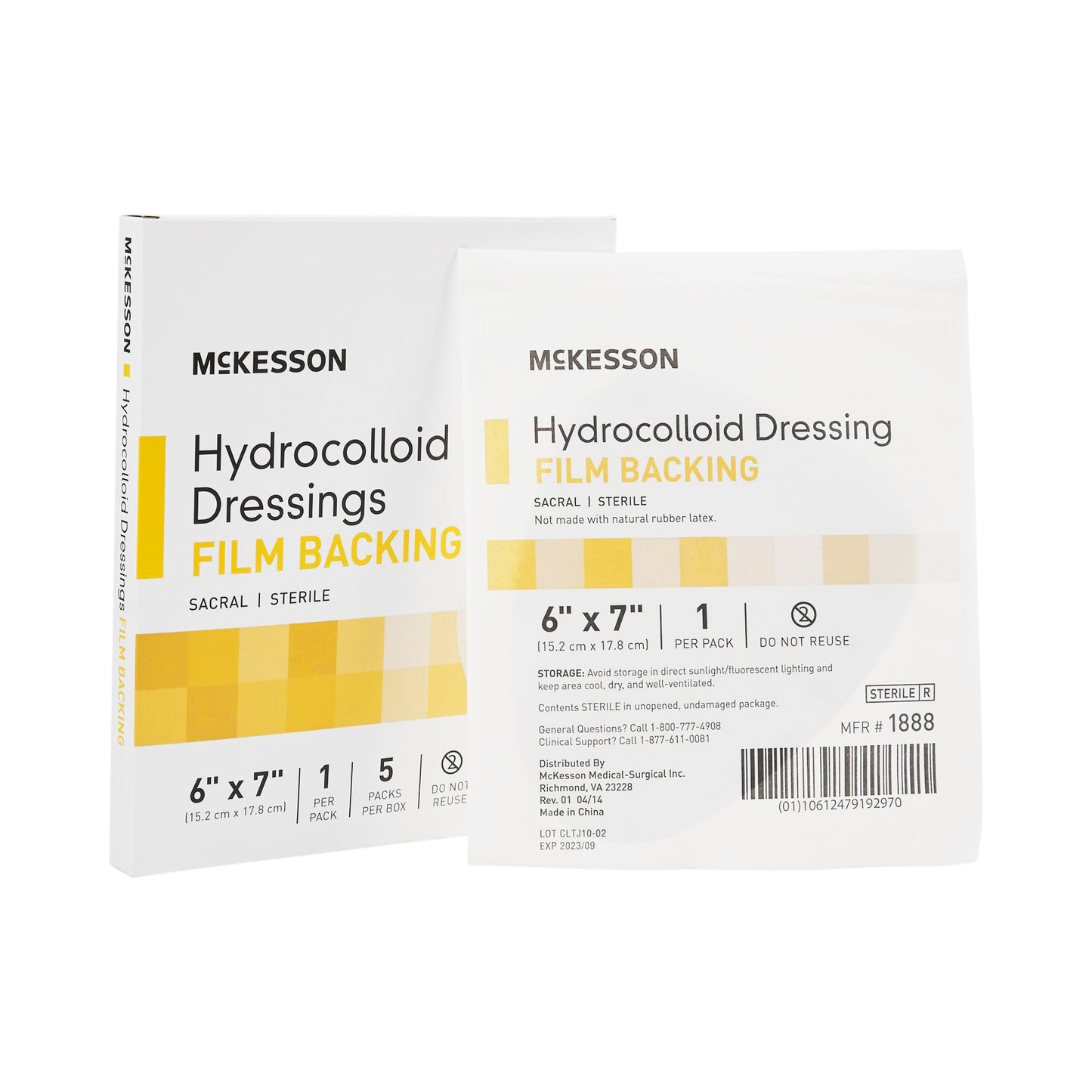 DRESSING, HYDROCOLLOID FILM-BCK STR SACRAL 6X7 (5/BOX)