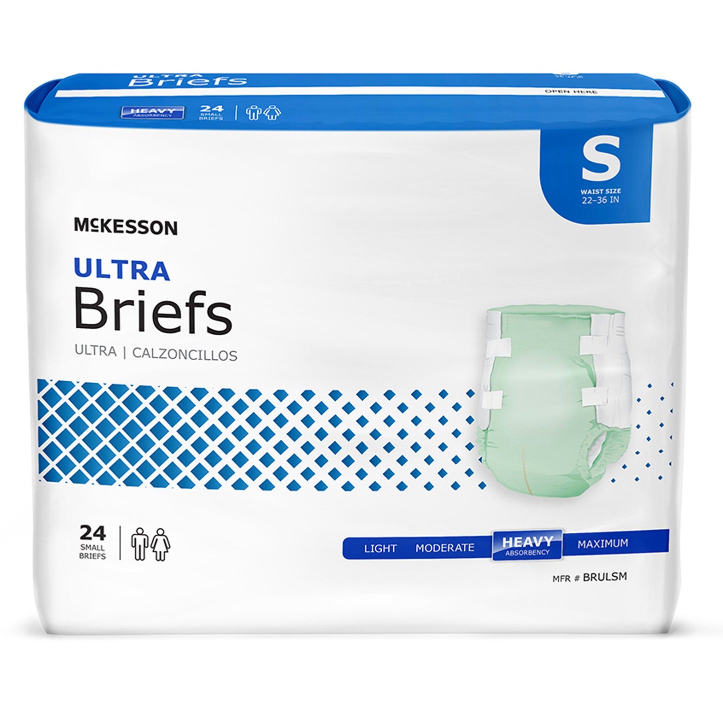 Incontinence Brief McKesson Ultra Adult Small Unisex Disposable Heavy Absorbency