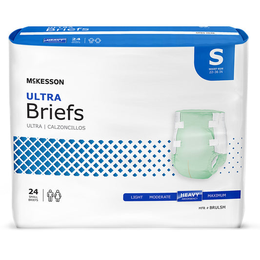 Incontinence Brief McKesson Ultra Adult Small Unisex Disposable Heavy Absorbency