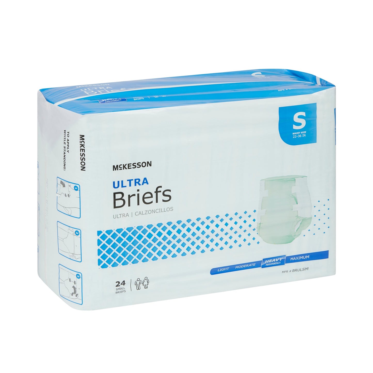 Incontinence Brief McKesson Ultra Adult Small Unisex Disposable Heavy Absorbency