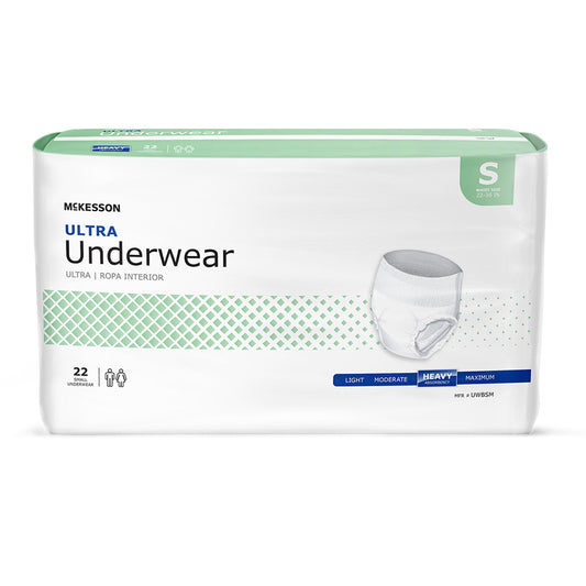 Absorbent Underwear McKesson Ultra Pull On with Tear Away Seams Adult Small Unisex Disposable Heavy Absorbency