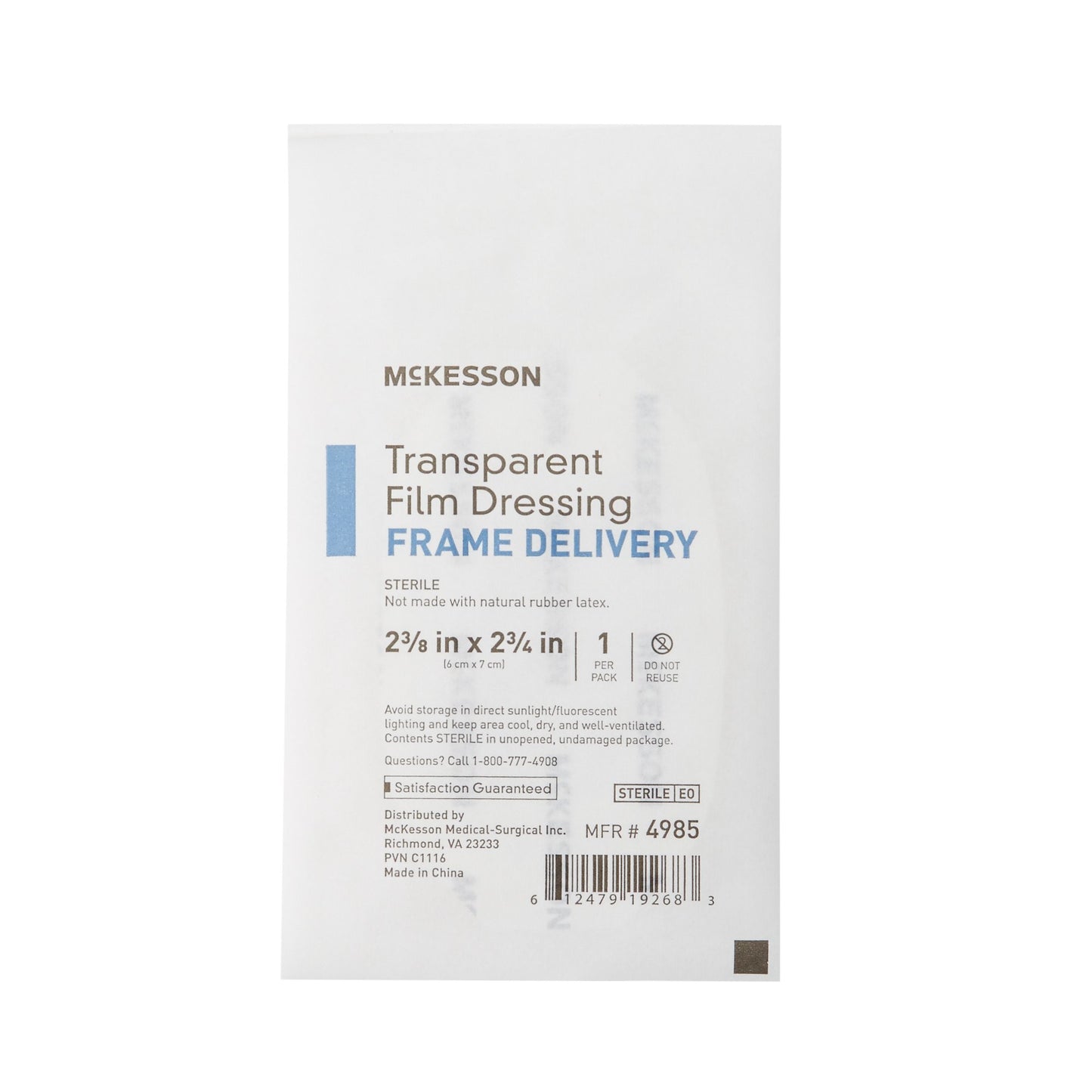 Transparent Film Dressing McKesson 2-3/8 X 2-3/4 Inch Frame Style Delivery Octagon Sterile