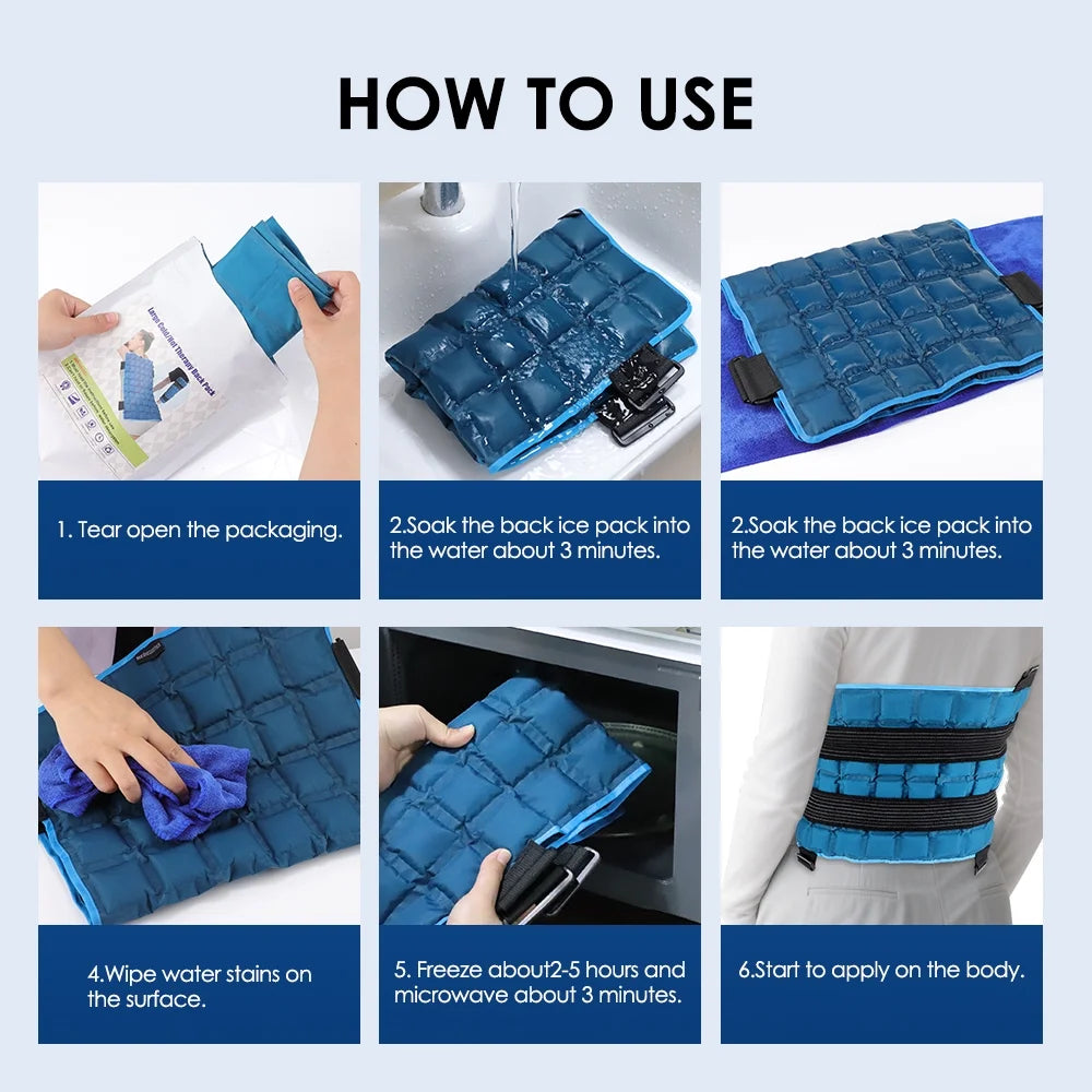 13x22 Inch Large Reusable Knee Ice Pack for Muscle Fatigue Knee, Leg, Neck, Shoulder, Hip and Back Cold Packs, Heat & Cold Compress Wrap, Ice Pack for Back and Leg