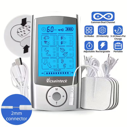 VICSAINTECK TENS + EMS Unit Muscle Massager — 16 Modes, 20 Intensity Levels