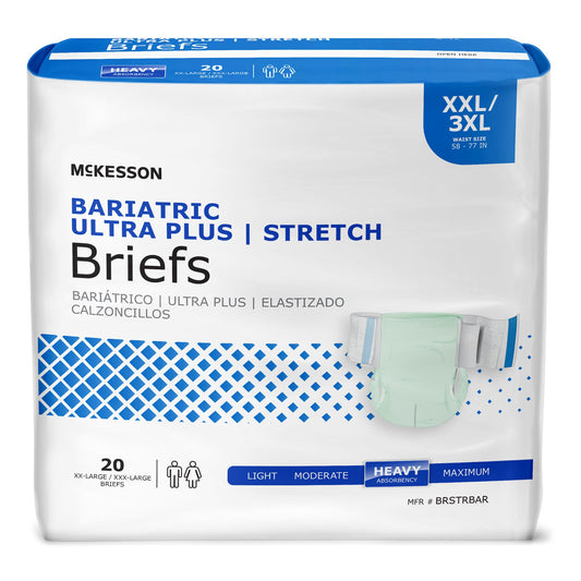 Incontinence Brief McKesson Ultra Plus Stretch Adult 2X-Large / 3X-Large Unisex Disposable Heavy Absorbency