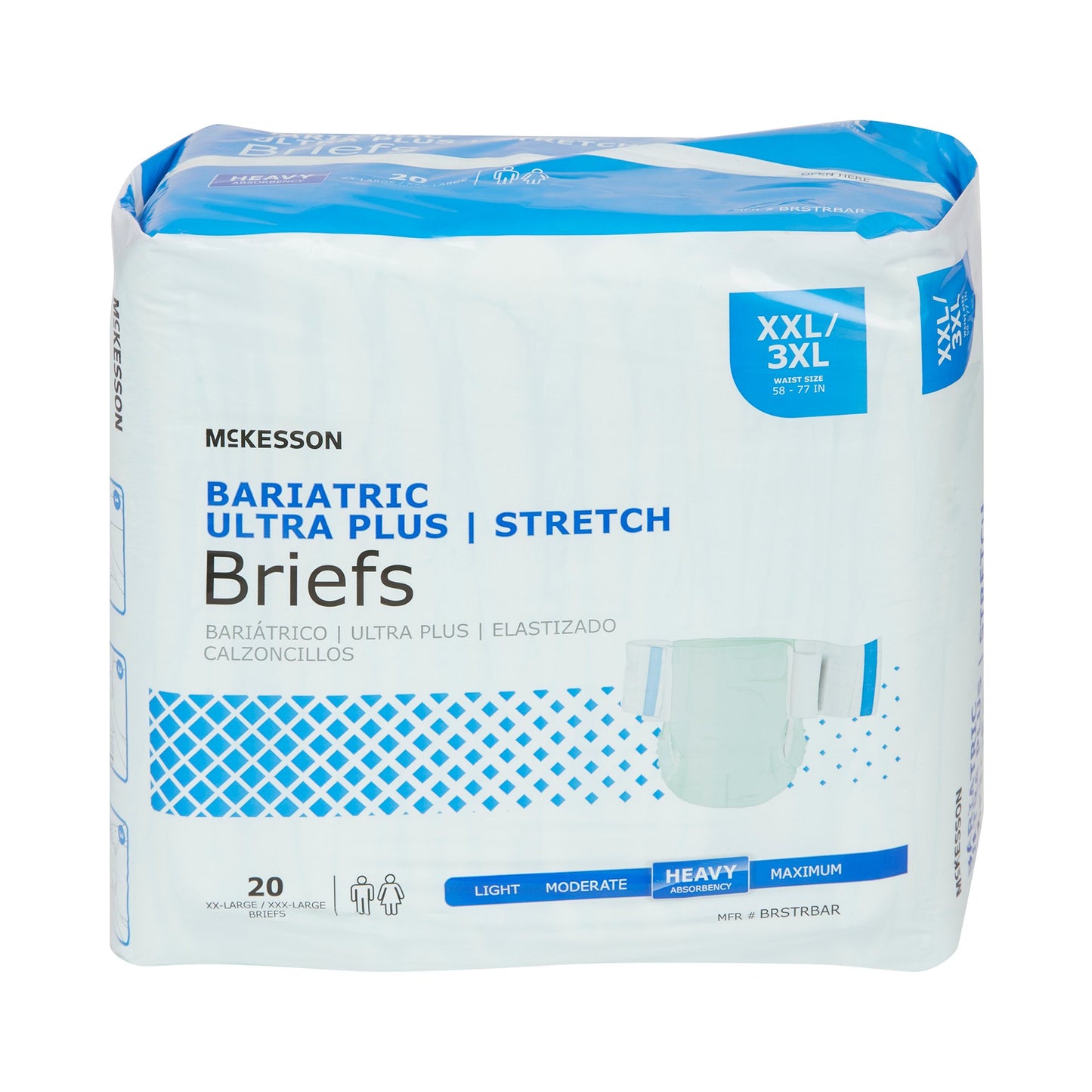 Incontinence Brief McKesson Ultra Plus Stretch Adult 2X-Large / 3X-Large Unisex Disposable Heavy Absorbency