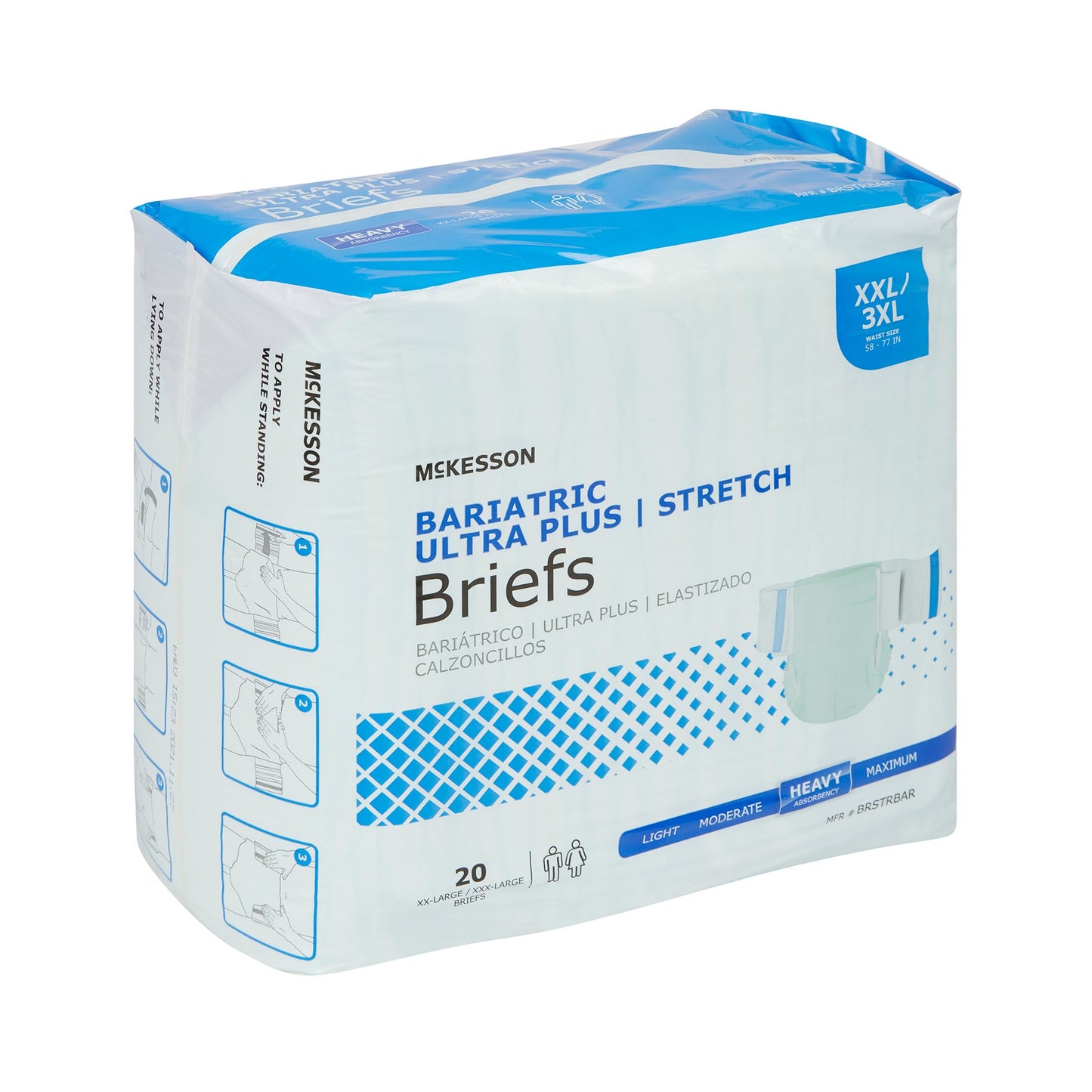 Incontinence Brief McKesson Ultra Plus Stretch Adult 2X-Large / 3X-Large Unisex Disposable Heavy Absorbency