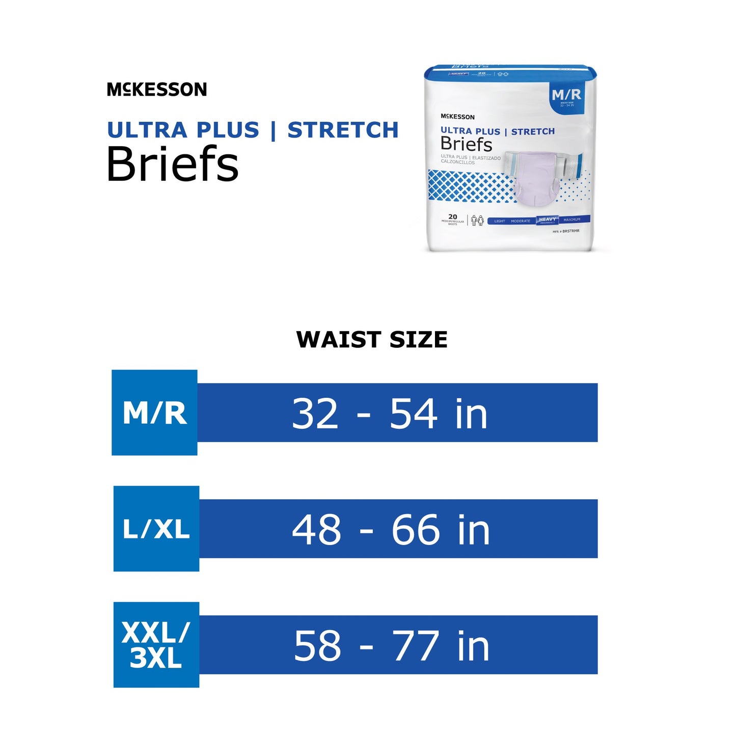 Incontinence Brief McKesson Ultra Plus Stretch Adult 2X-Large / 3X-Large Unisex Disposable Heavy Absorbency