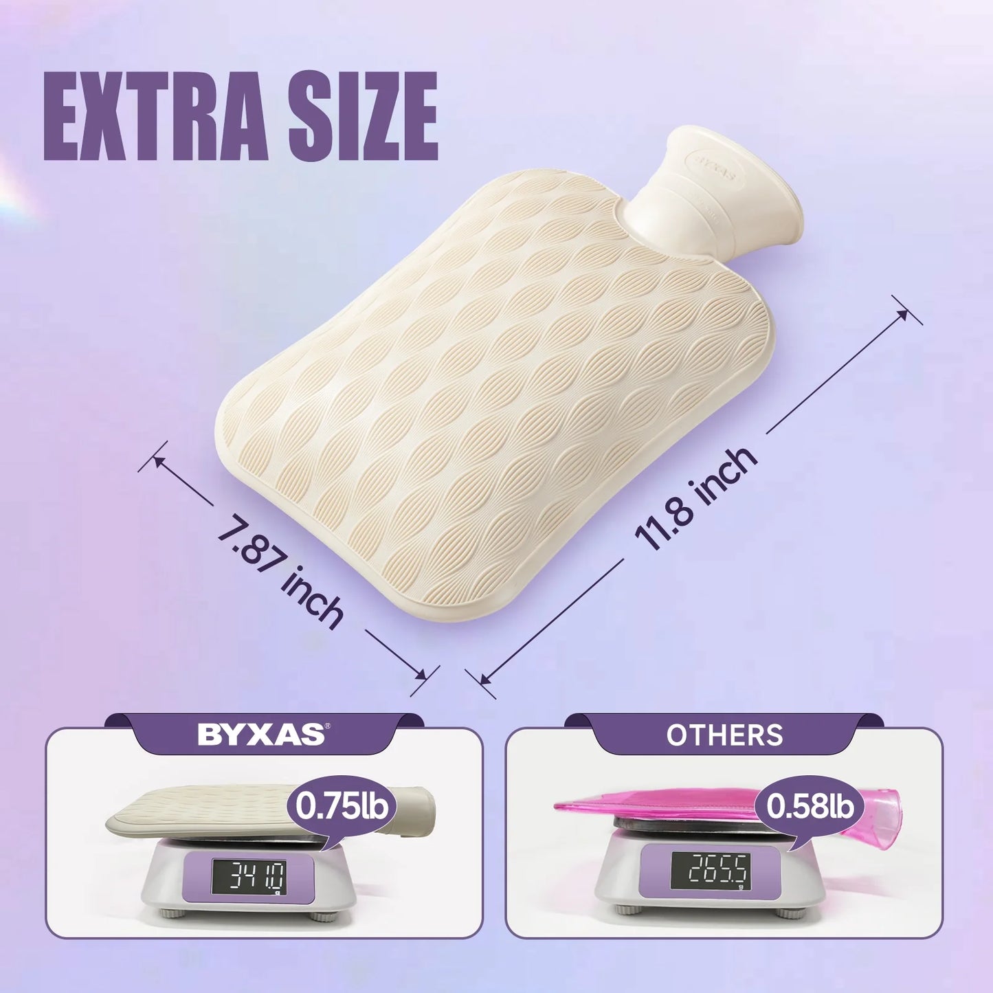 Hot Water Bottle with Soft Cover, 2L Hot Water Bag for Menstrual Cramps, Neck and Shoulder Pain Relief, Hot and Cold Therapies, Hand Feet Warmer