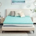 BDEUS 2 inch Gel Cooling Memory Foam Mattress Topper, Memory Foam Egg Crate Mattress Topper, Twin Size