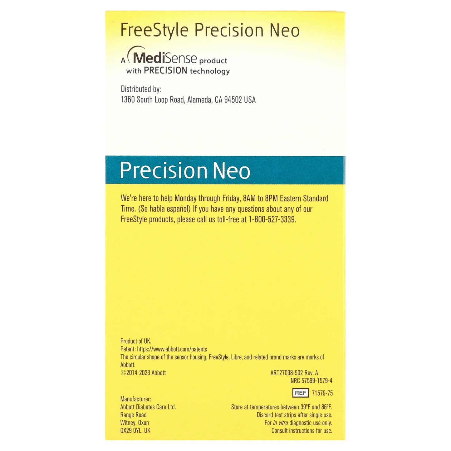 FreeStyle Precision Neo Blood Glucose Test Strips, 50 Ct