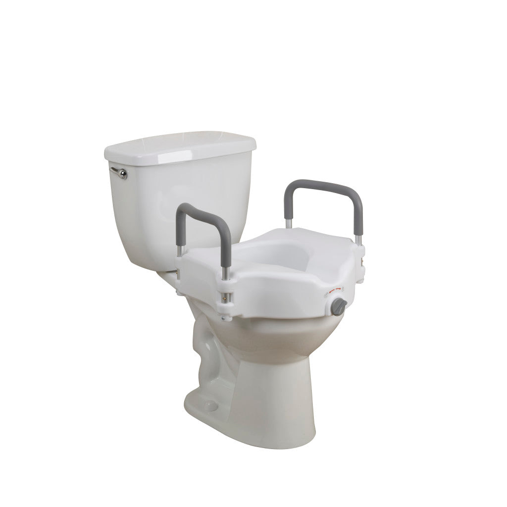 2-in-1 Locking Raised Toilet Seat with Tool-free Removable Arms
