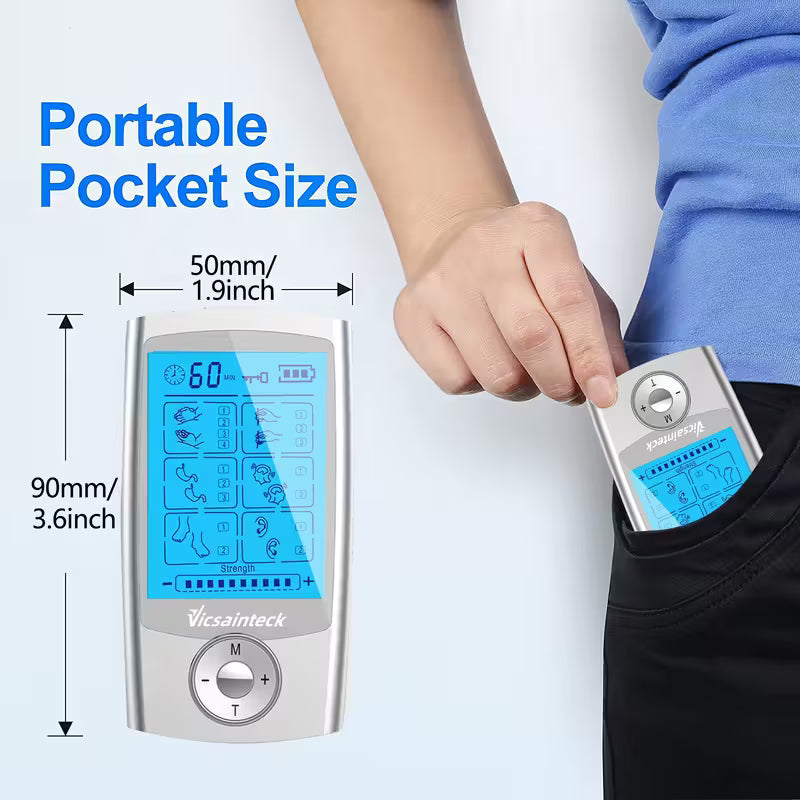 VICSAINTECK TENS + EMS Unit Muscle Massager — 16 Modes, 20 Intensity Levels