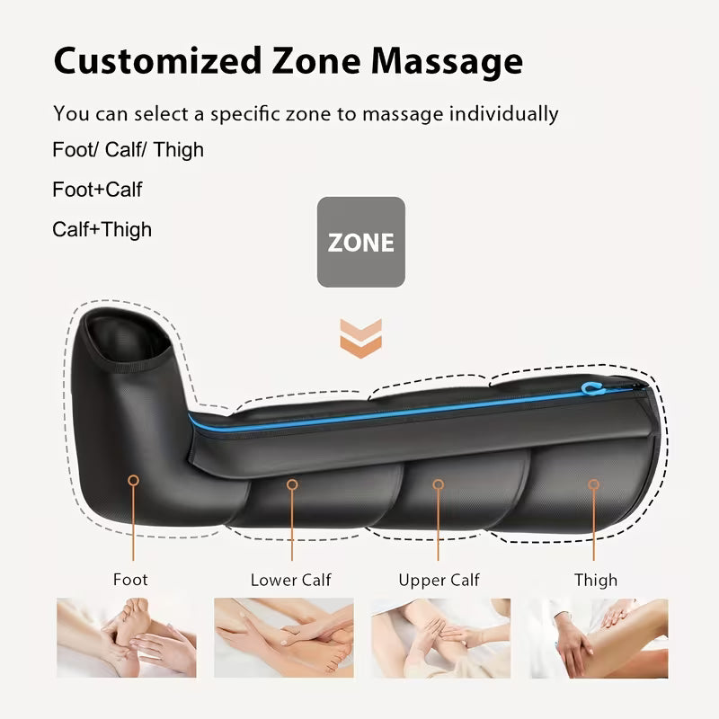 2 Pics Air Compression Leg Massage, Professional Sequential Device For Massage Equipment, Foot And Leg Boots Massager System With Dynamic Compression Technology, Kneading Squeeze Deep Relaxation,