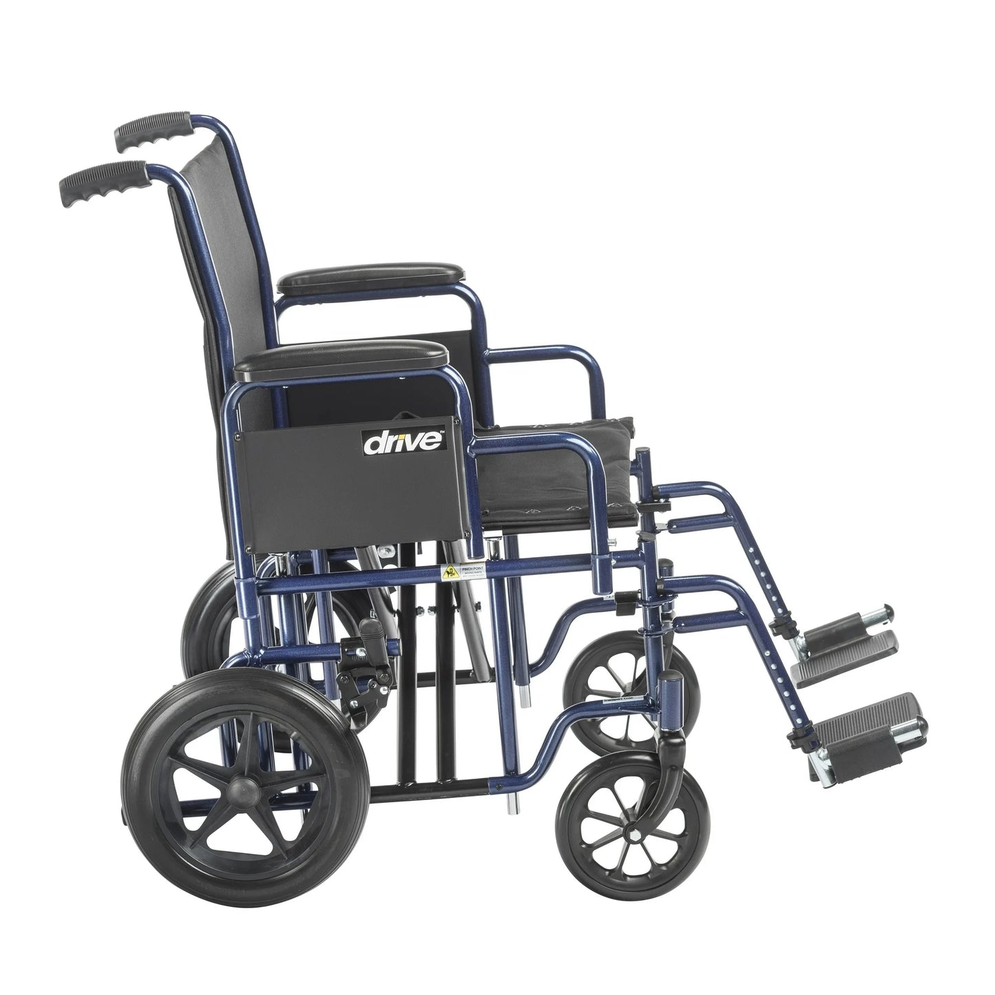 Drive Medical Bariatric Heavy Duty Transport Wheelchair with Swing Away Footrest, 22" Seat, Blue