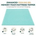 BDEUS 2 inch Gel Cooling Memory Foam Mattress Topper, Memory Foam Egg Crate Mattress Topper, Full Size