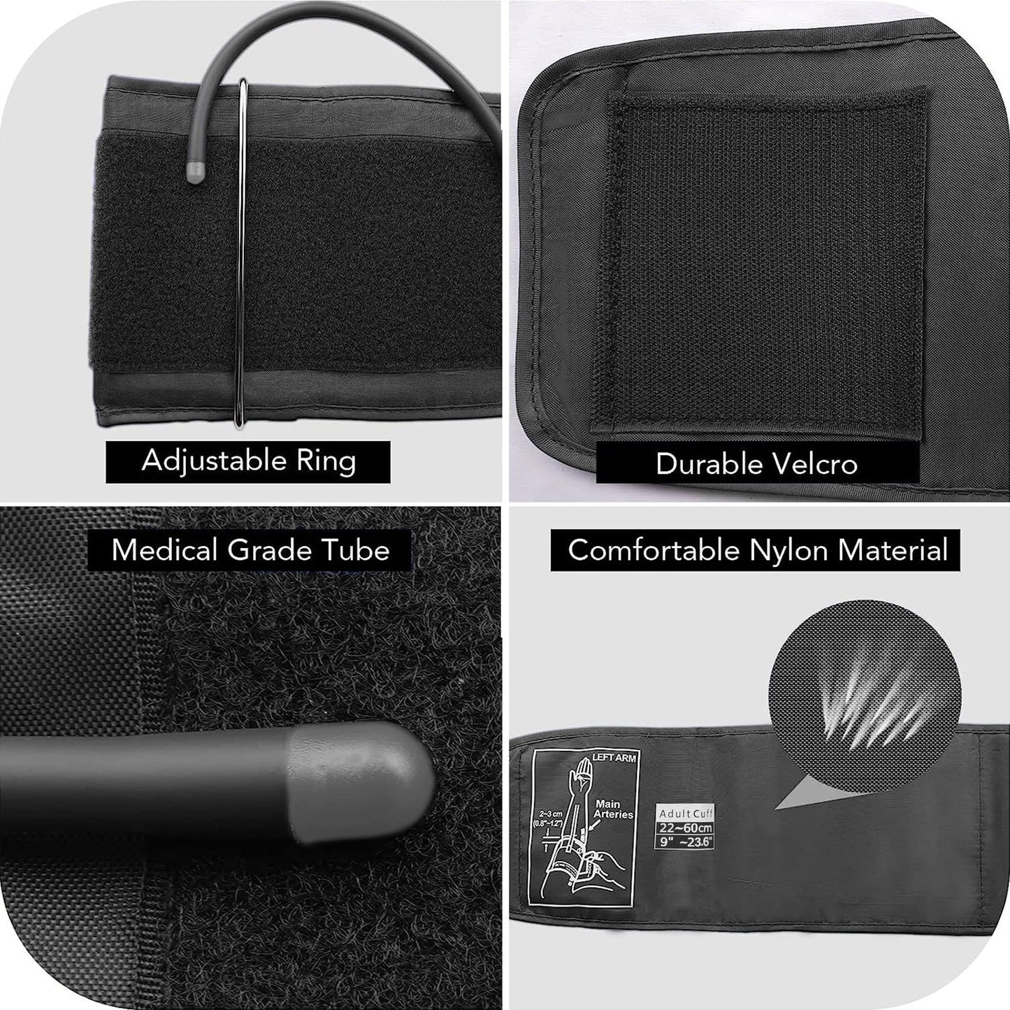 Extra Large Blood Pressure Cuff, Replacement BP Cuff Applicable for 9”-23.6” Big Arm, Compatible