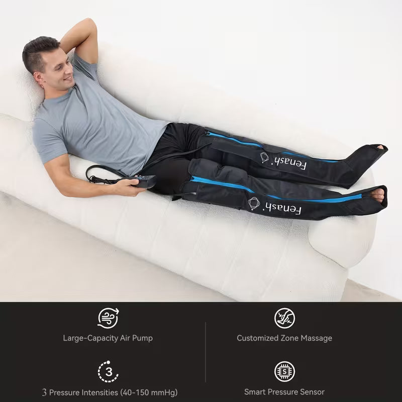 2 Pics Air Compression Leg Massage, Professional Sequential Device For Massage Equipment, Foot And Leg Boots Massager System With Dynamic Compression Technology, Kneading Squeeze Deep Relaxation,