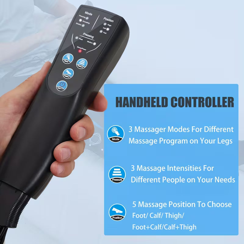 2 Pics Air Compression Leg Massage, Professional Sequential Device For Massage Equipment, Foot And Leg Boots Massager System With Dynamic Compression Technology, Kneading Squeeze Deep Relaxation,