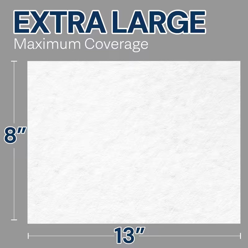 Extra Large Wet 8"x13" Disposable Bathing Wipes for Women, Men , Elderly Unscented  for Incontinence Personal Care