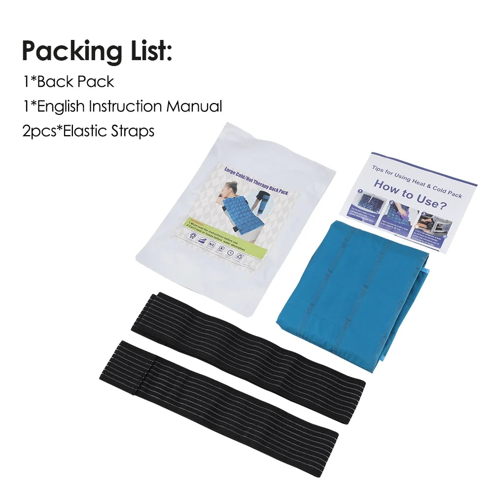 13x22 Inch Large Reusable Knee Ice Pack for Muscle Fatigue Knee, Leg, Neck, Shoulder, Hip and Back Cold Packs, Heat & Cold Compress Wrap, Ice Pack for Back and Leg